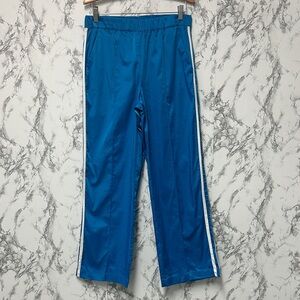 Zara Women’s Blue Track Pants with White Side Stripes Size M